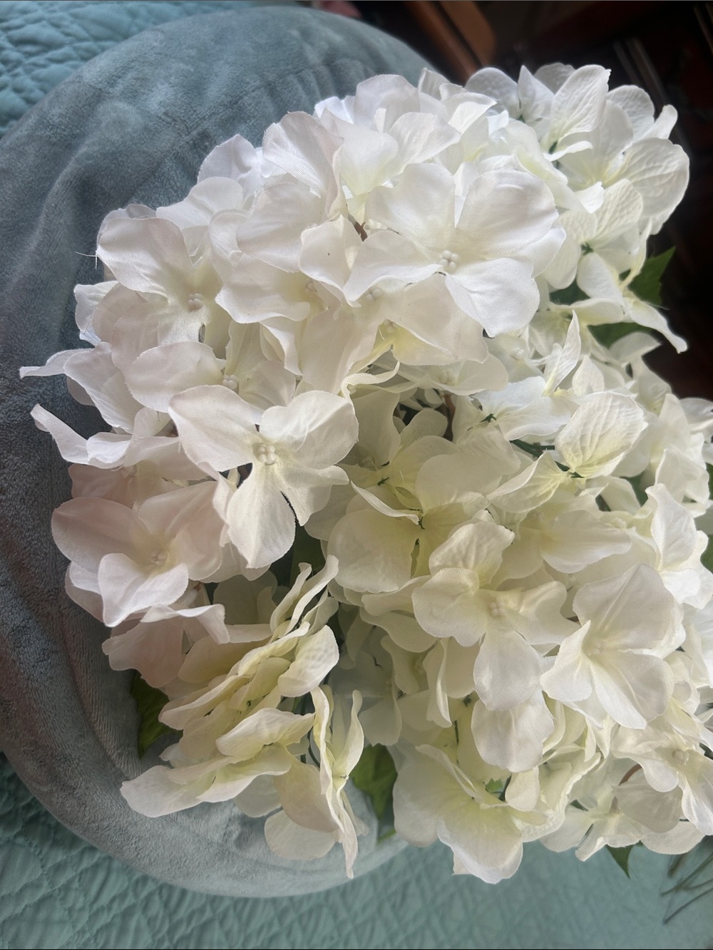 White Artificial Hydrangea Stem - Home Accents